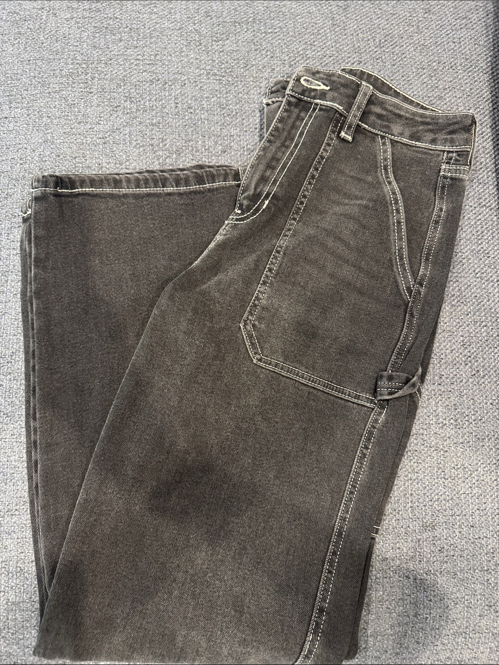 Women's Black Washed Work Jeans
